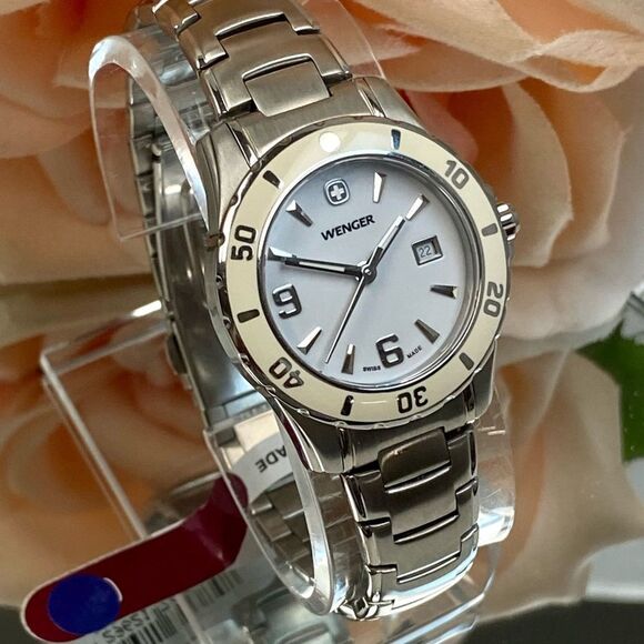 Wenger Swiss Made All Stainless Steel Diver Style Watch Rotating Bezel - Picture 3 of 16